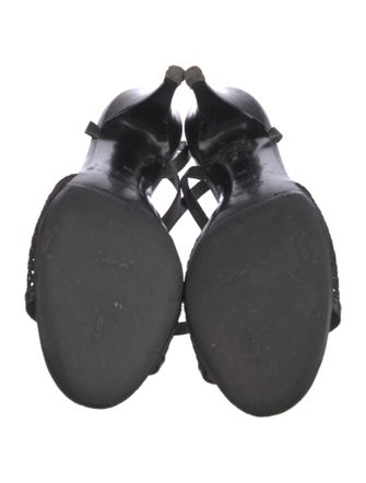 Viktor & Rolf Leather Mesh Accents Sandals