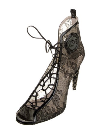 Viktor & Rolf Lace Lace Pattern Lace-Up Boots