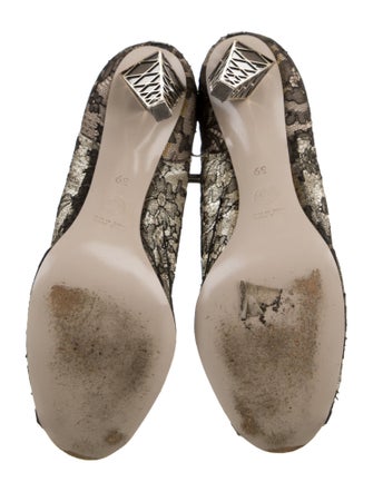 Viktor & Rolf Lace Lace Pattern Lace-Up Boots