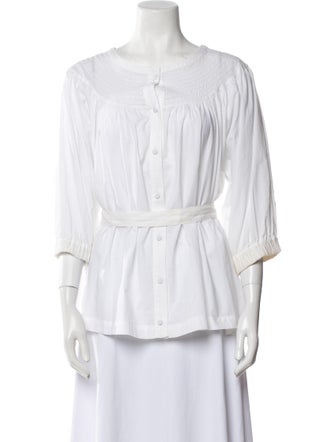 Viktor & Rolf Scoop Neck Three-Quarter Sleeve Blouse