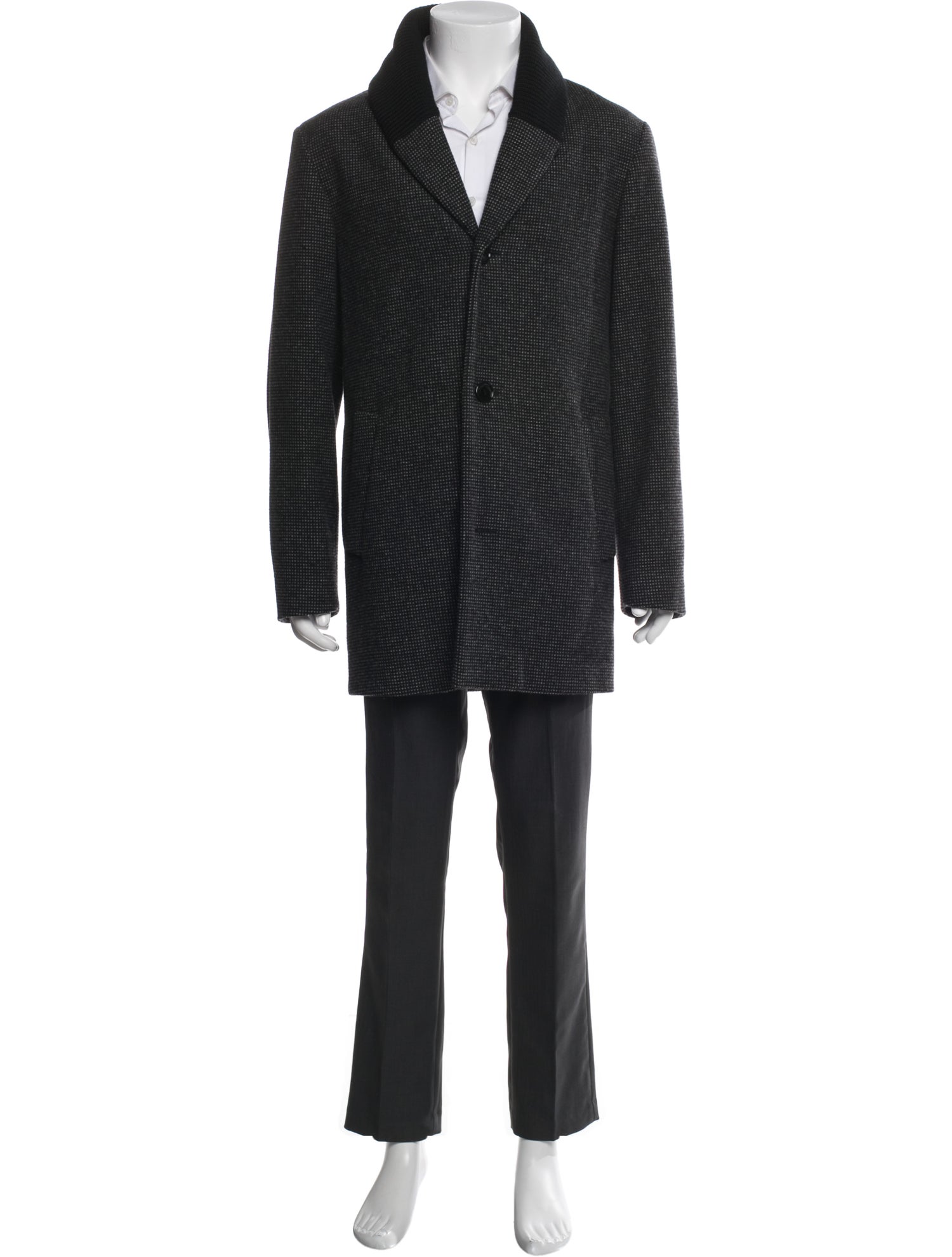 Viktor & Rolf Virgin Wool Houndstooth Print Overcoat