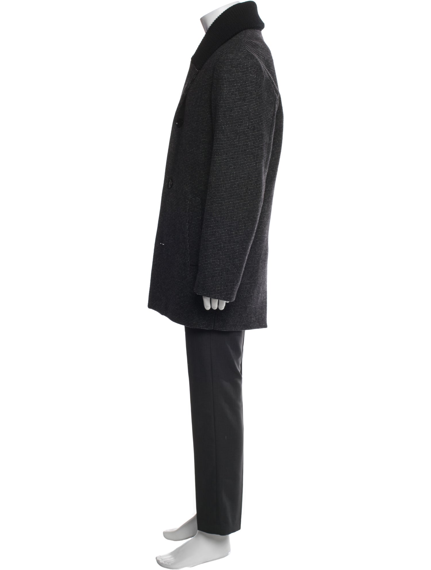 Viktor & Rolf Virgin Wool Houndstooth Print Overcoat