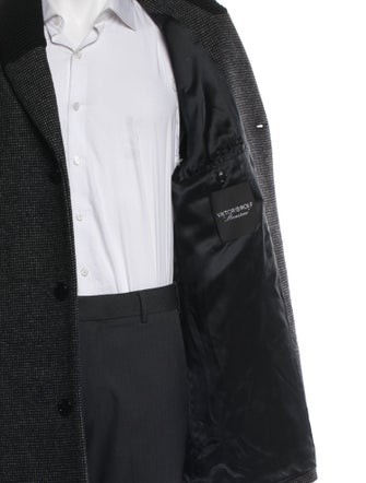 Viktor & Rolf Virgin Wool Houndstooth Print Overcoat