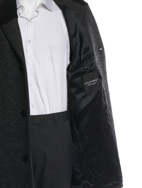 Viktor & Rolf Virgin Wool Houndstooth Print Overcoat