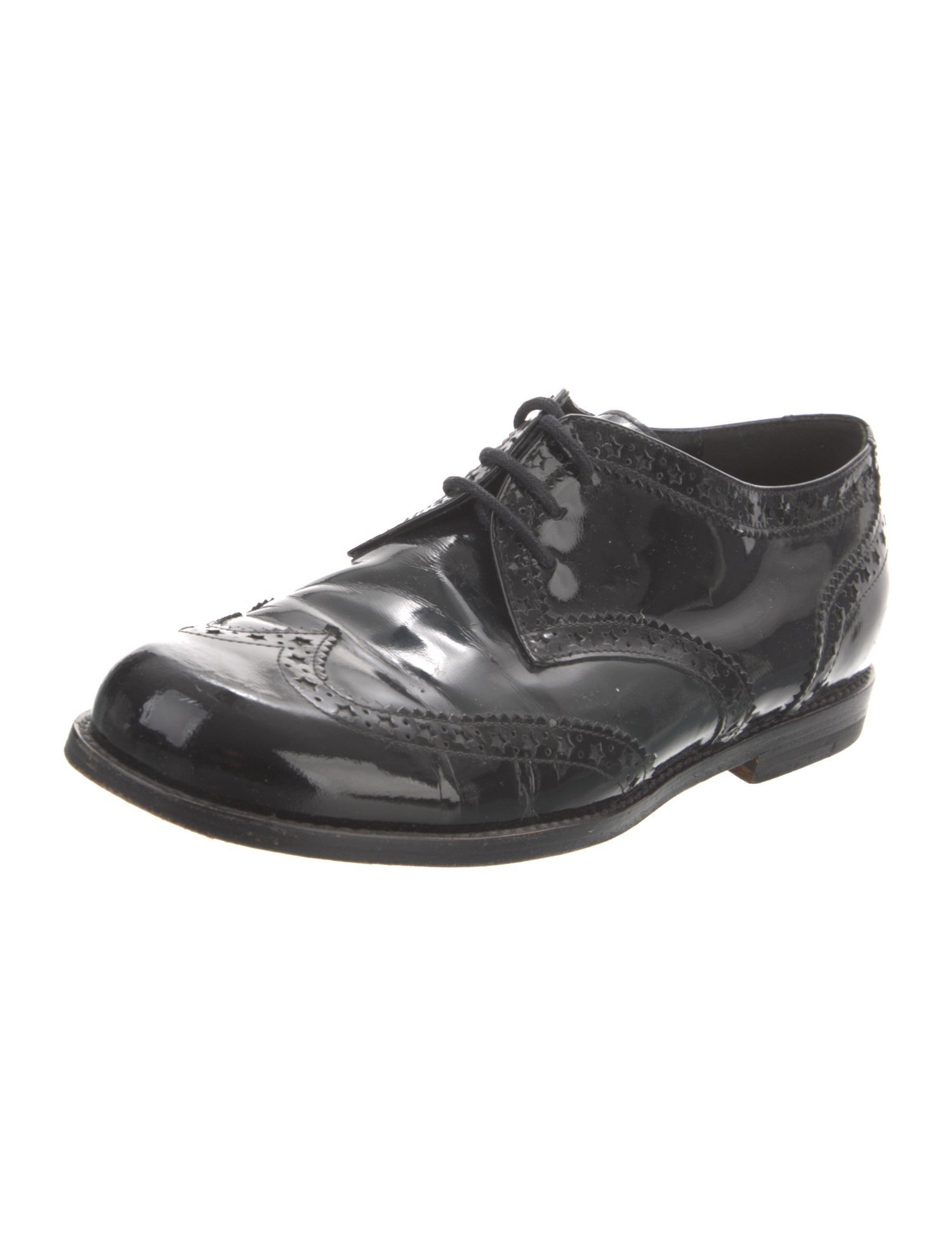 Viktor & Rolf Patent Leather Cutout Accent Oxfords