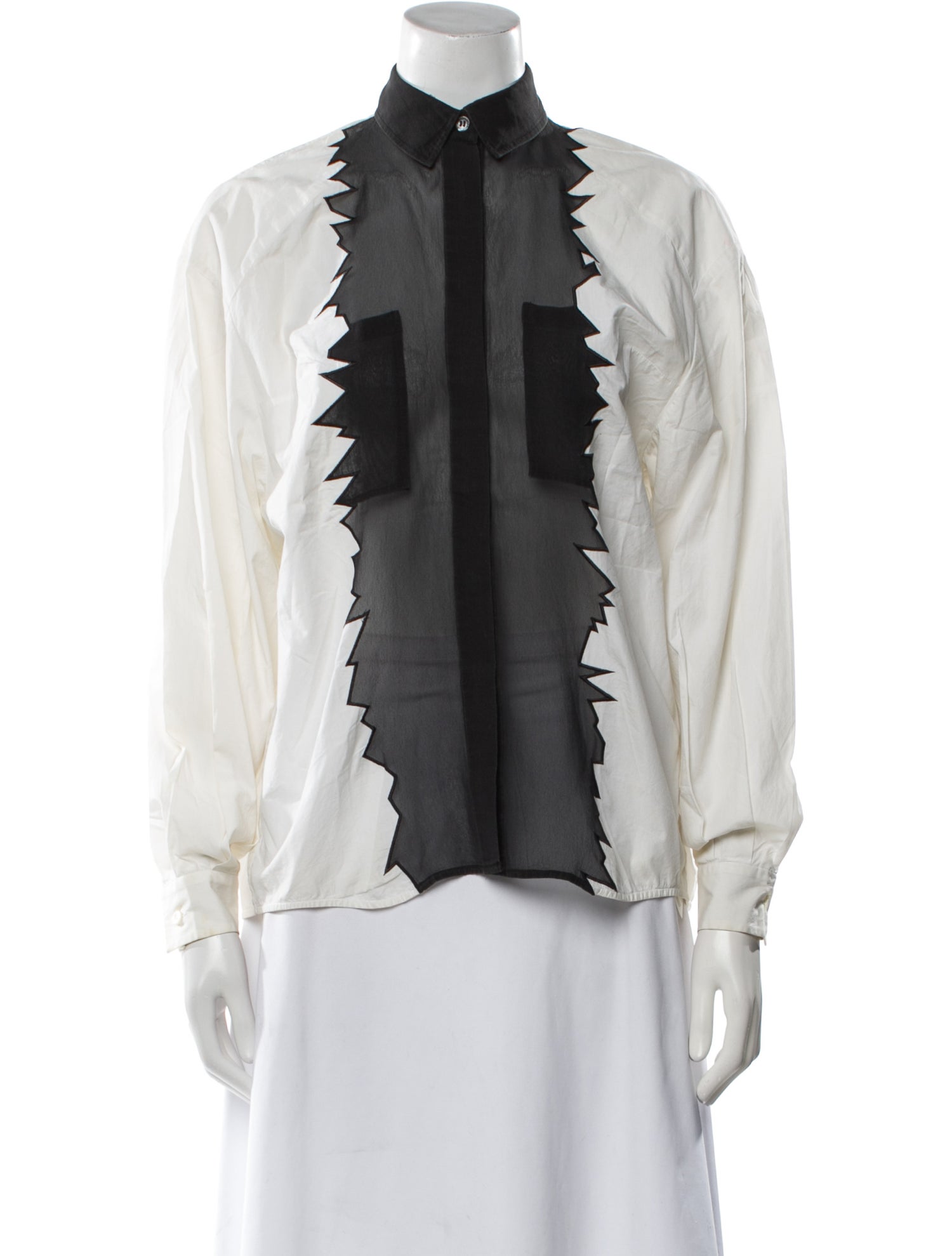 Viktor & Rolf Mock Neck Long Sleeve Blouse