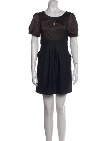 Pre-owned Viktor & Rolf Wool Mini Dress In Black