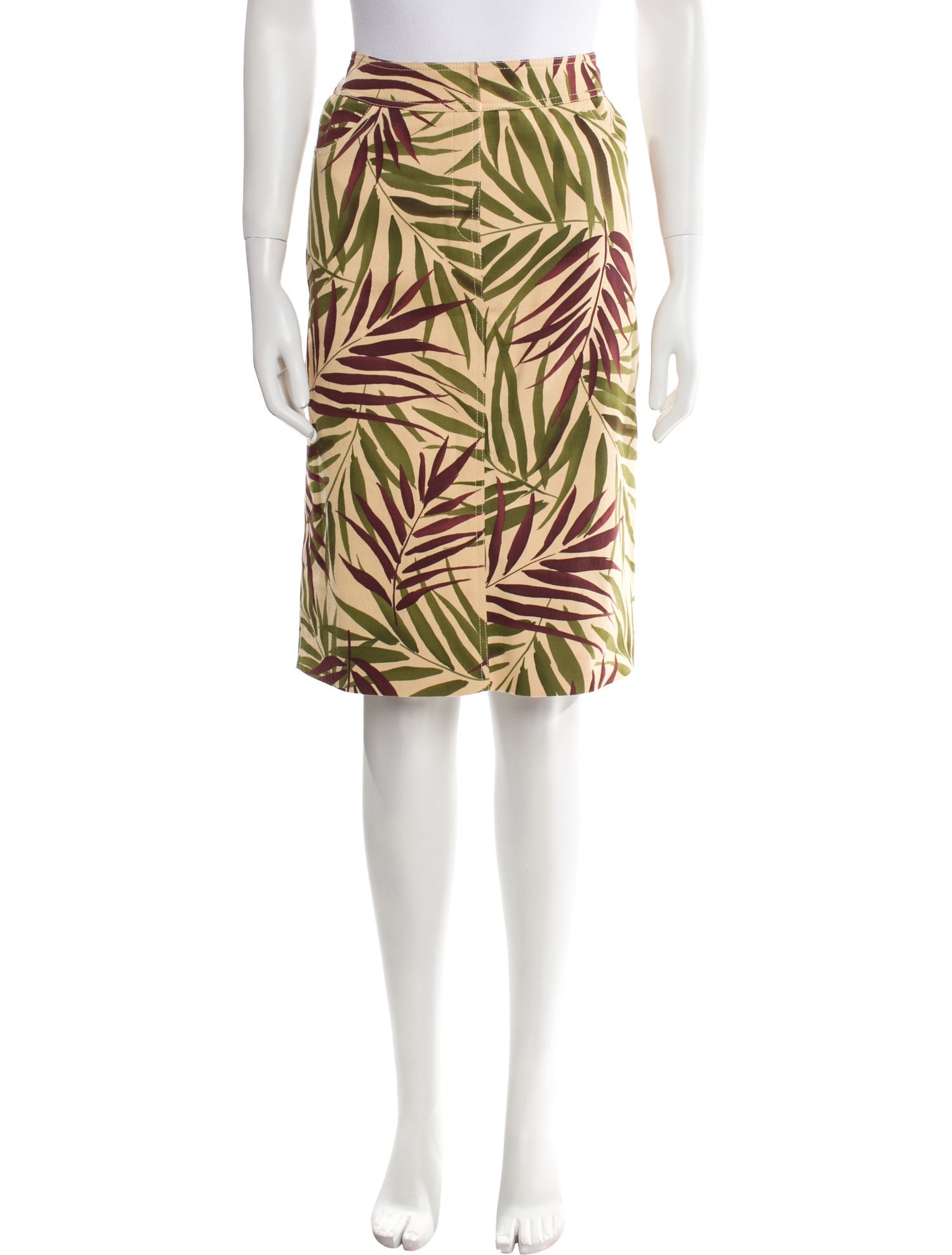 Vintage Printed Knee-Length Skirt