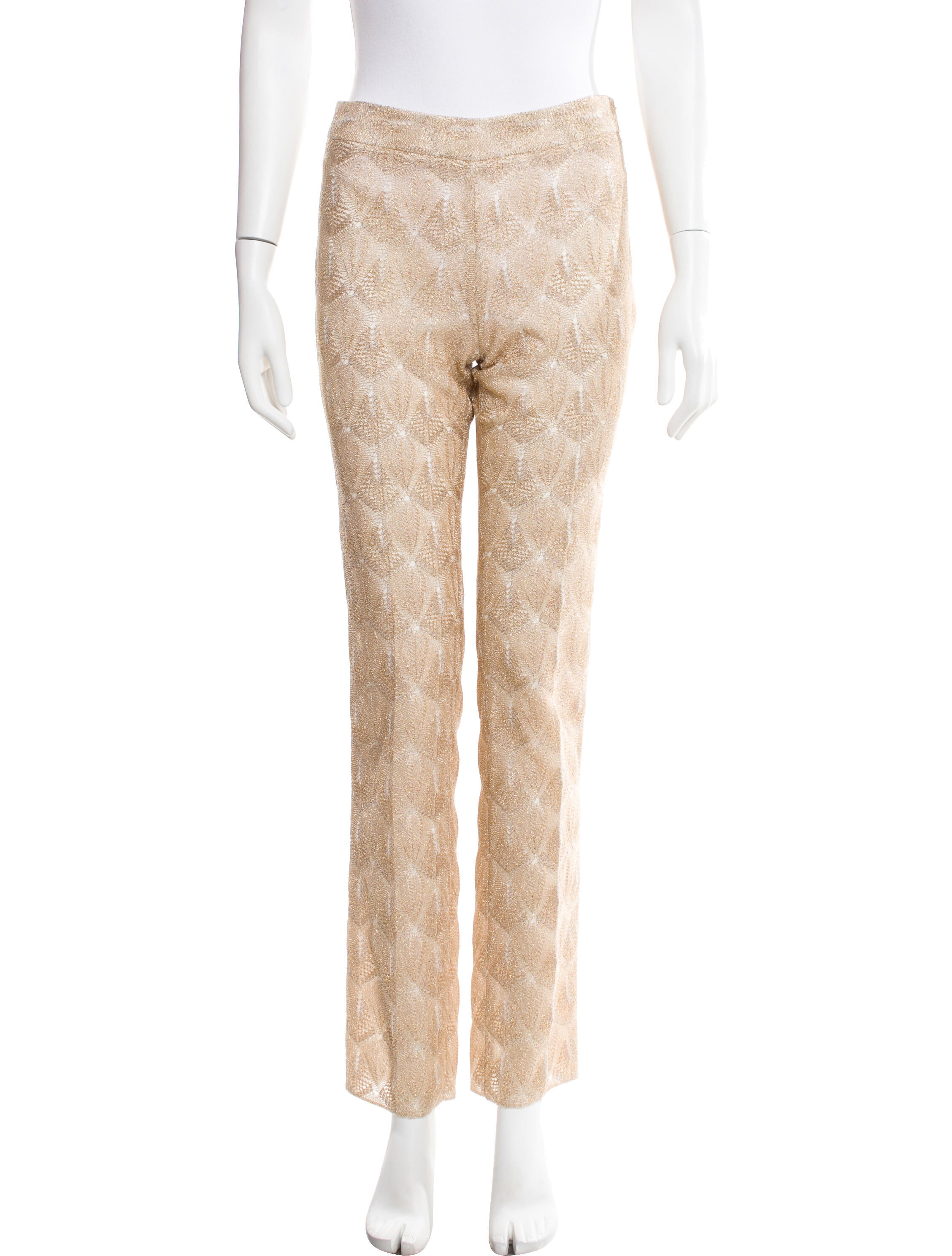 Vintage Patterned Straight Leg Pants