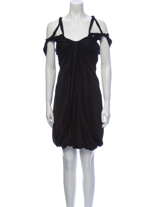 Vionnet Silk Mini Dress Black