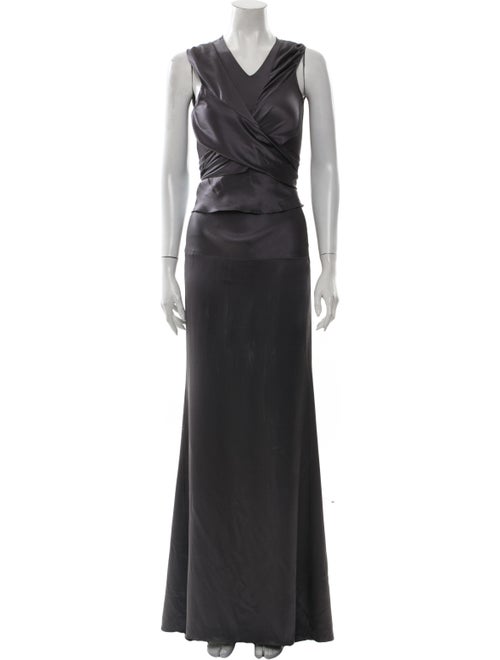 Vionnet Silk Long Dress Grey
