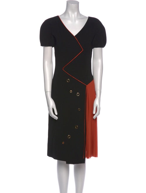 Vionnet Colorblock Pattern Midi Length Dress