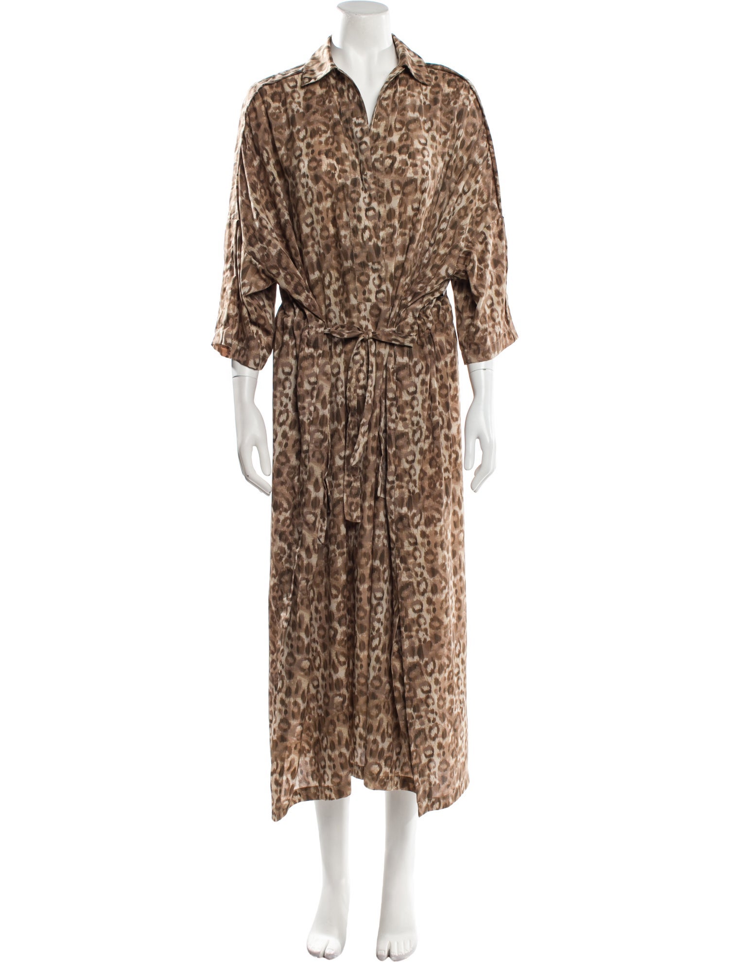 Victor Alfaro Animal Print Long Dress