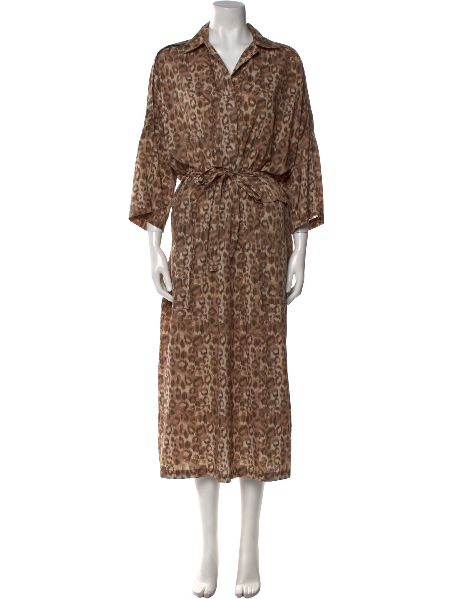 Victor Alfaro Animal Print Long Dress