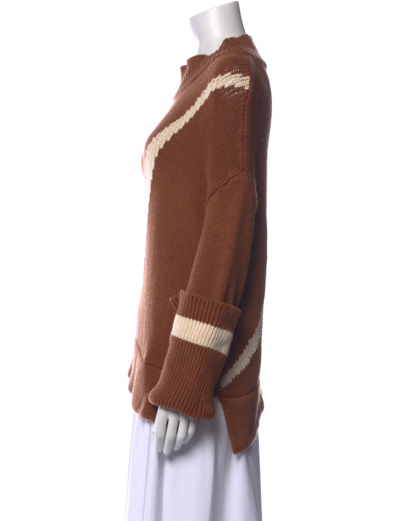 Victor Alfaro Striped Crew Neck Sweater