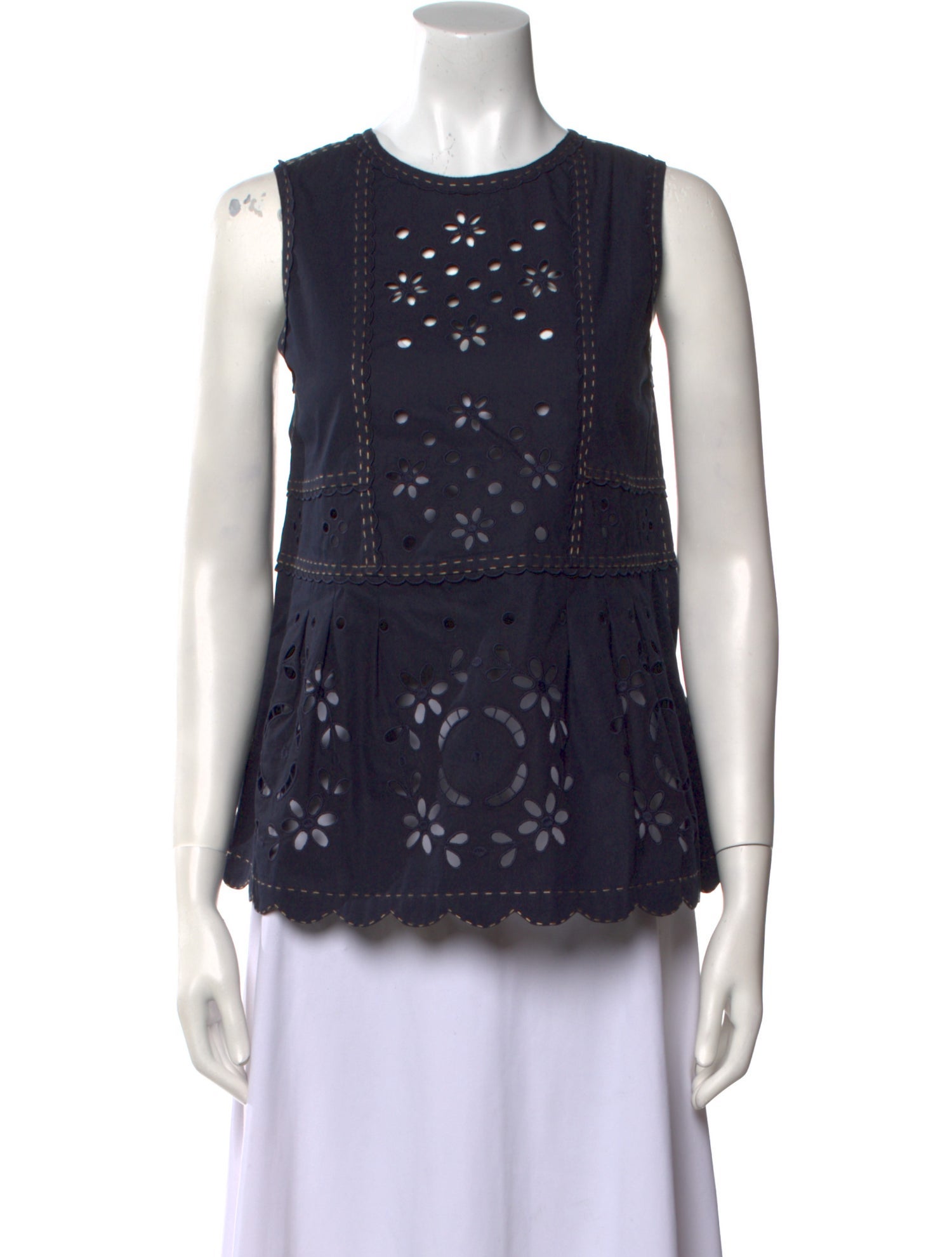 Vita Kin Lace Pattern Crew Neck Top w/ Tags