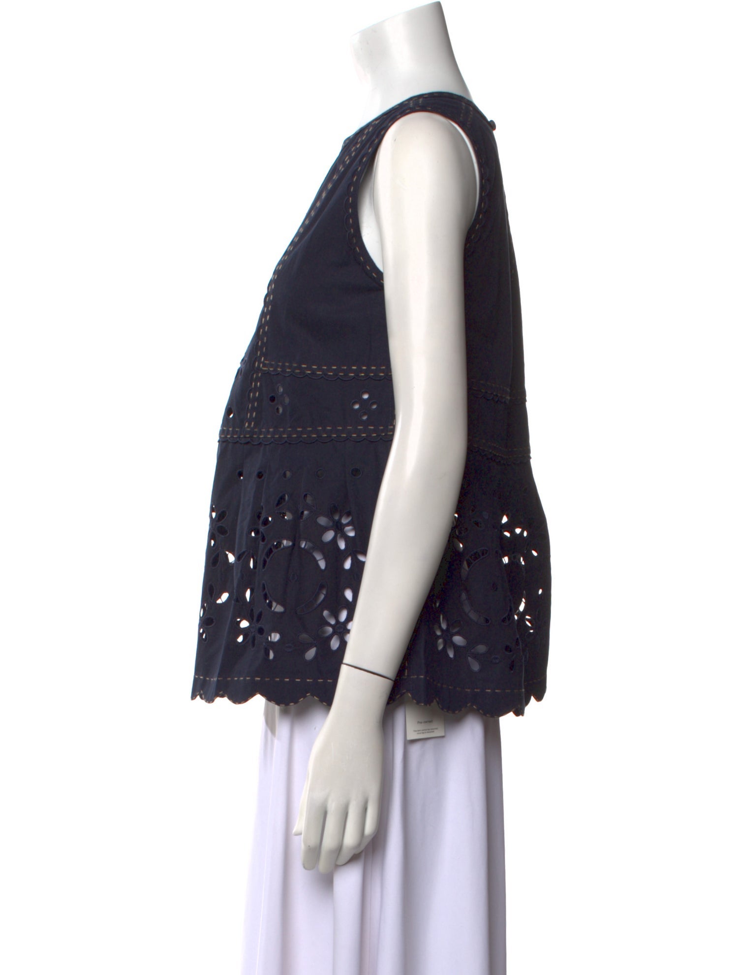 Vita Kin Lace Pattern Crew Neck Top w/ Tags