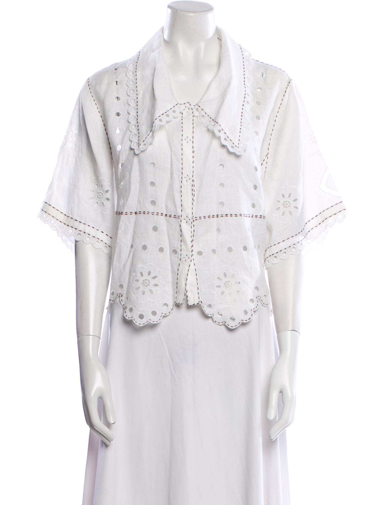 Vita Kin Linen V-Neck Button-Up Top