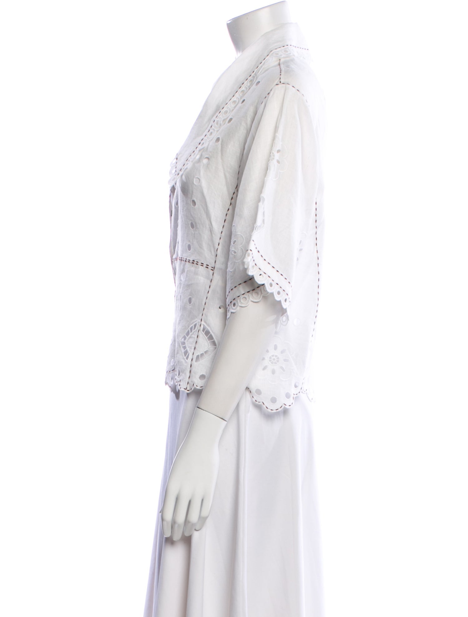 Vita Kin Linen V-Neck Button-Up Top