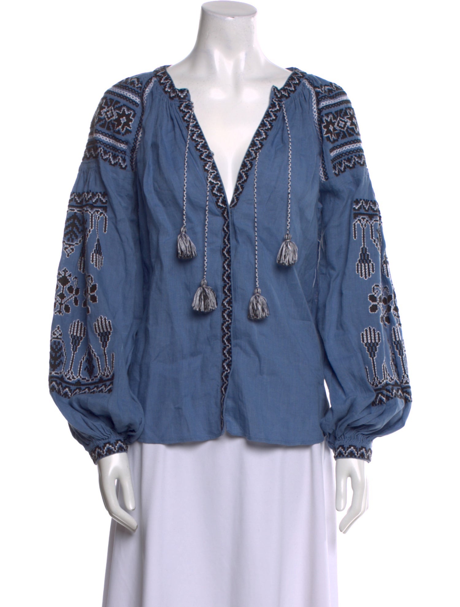 Vita Kin Linen V-Neck Blouse