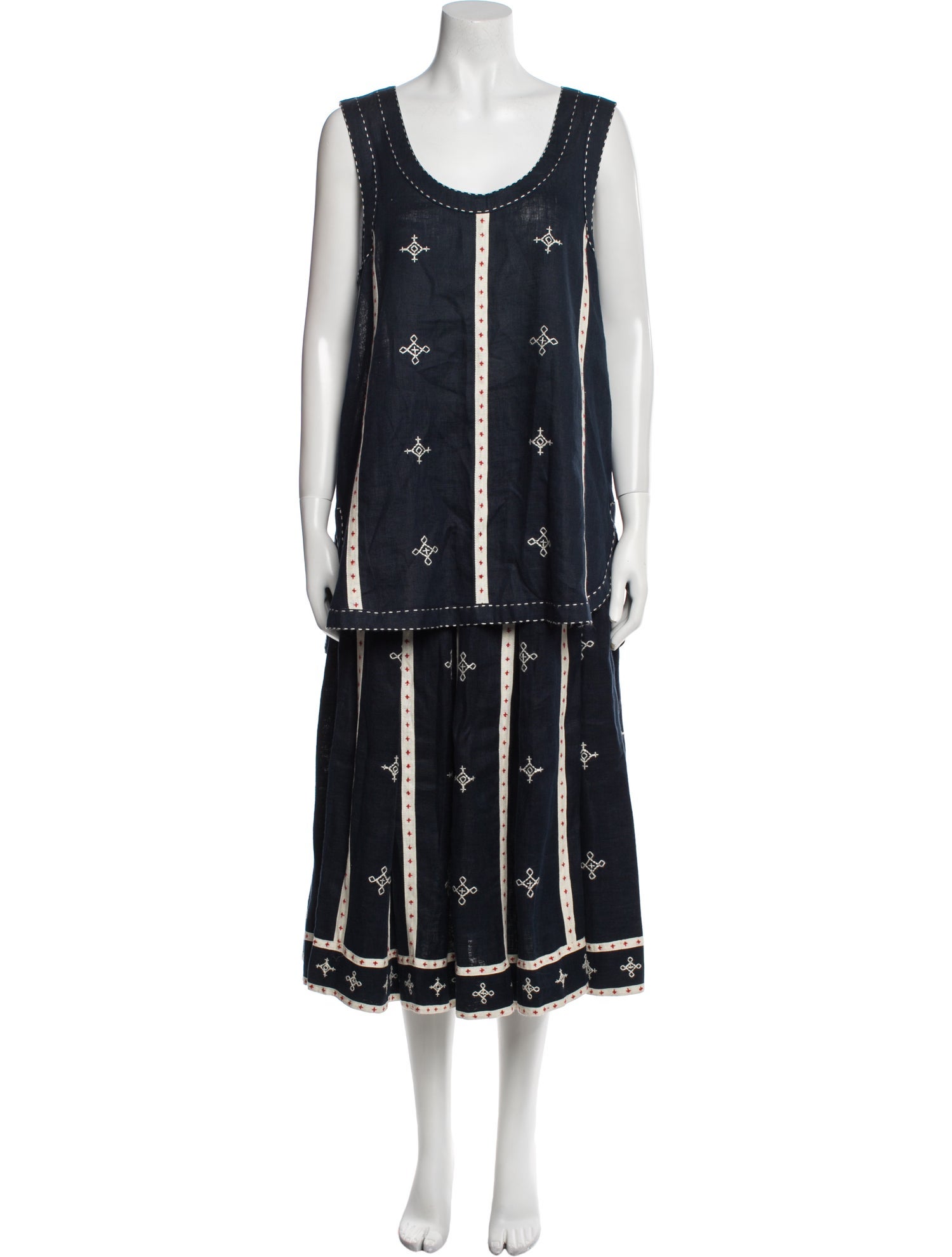 Vita Kin Linen Printed Skirt Set