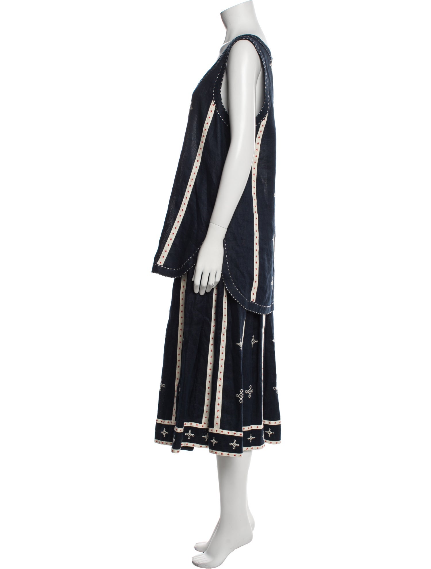 Vita Kin Linen Printed Skirt Set