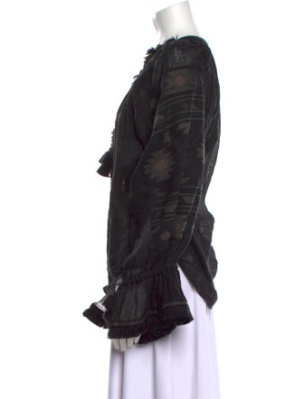 Vita Kin Linen Printed Blouse