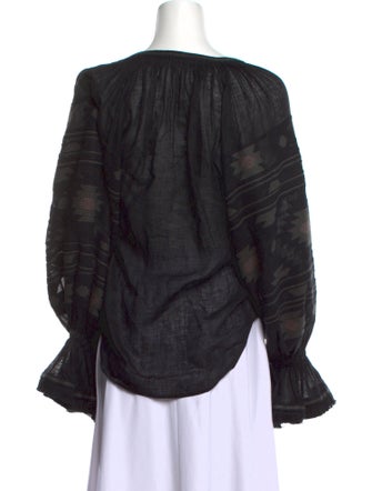 Vita Kin Linen Printed Blouse