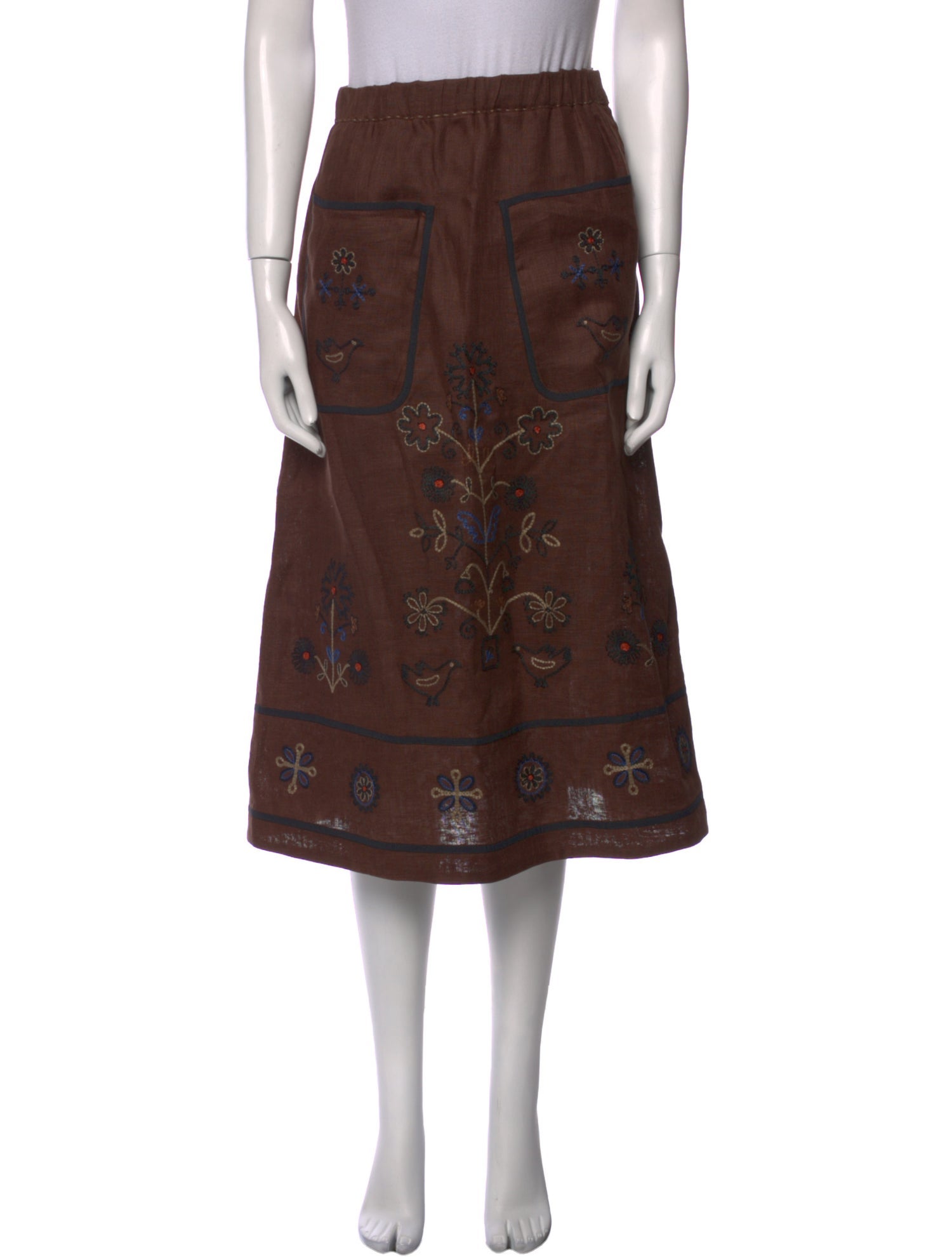 Vita Kin Linen Midi Length Skirt