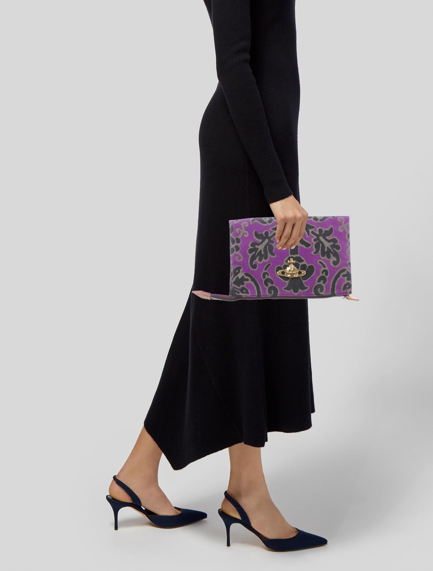 Vivienne Westwood Let it Rock Zip Pouch - Purple Clutches 