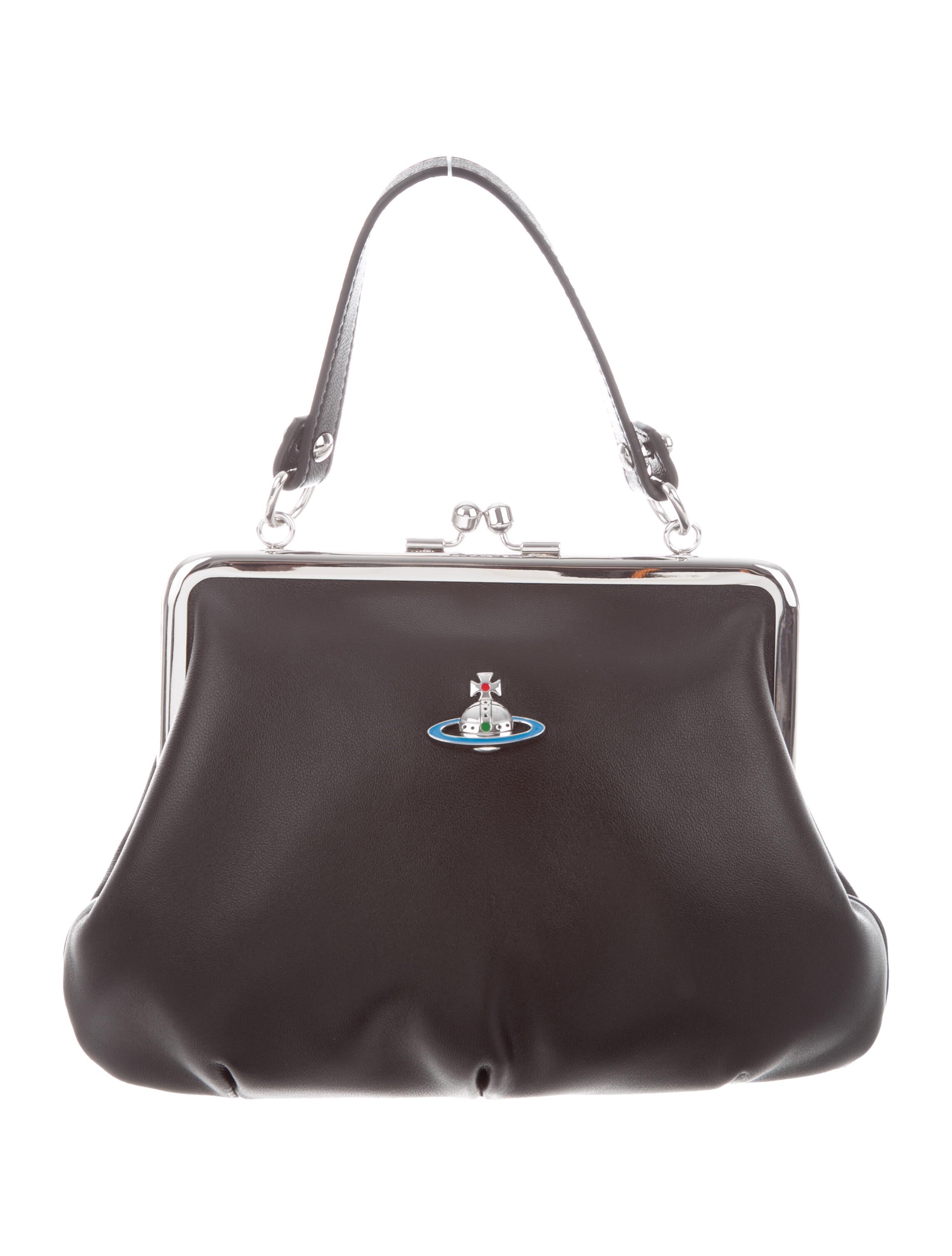 Vivienne Westwood Mini Emma Kiss-Lock Bag - Black Mini Bags