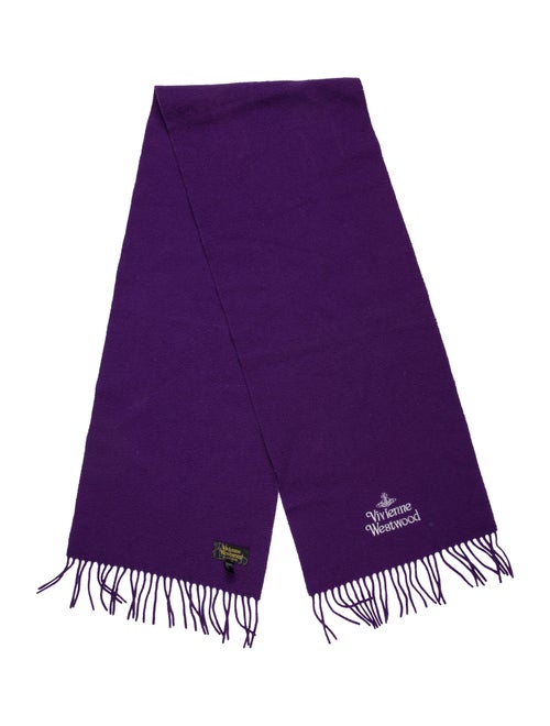 Vivienne Westwood Wool Fringe Scarf Purple