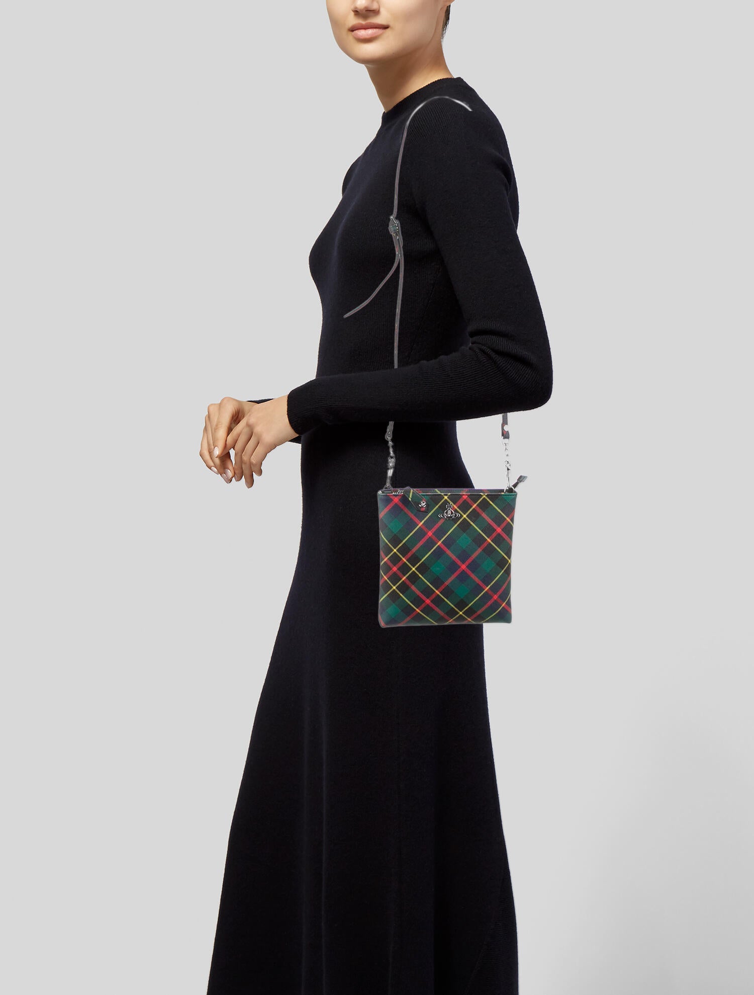 Vivienne Westwood Derby New Square Hunting Tartan Crossbody Bag
