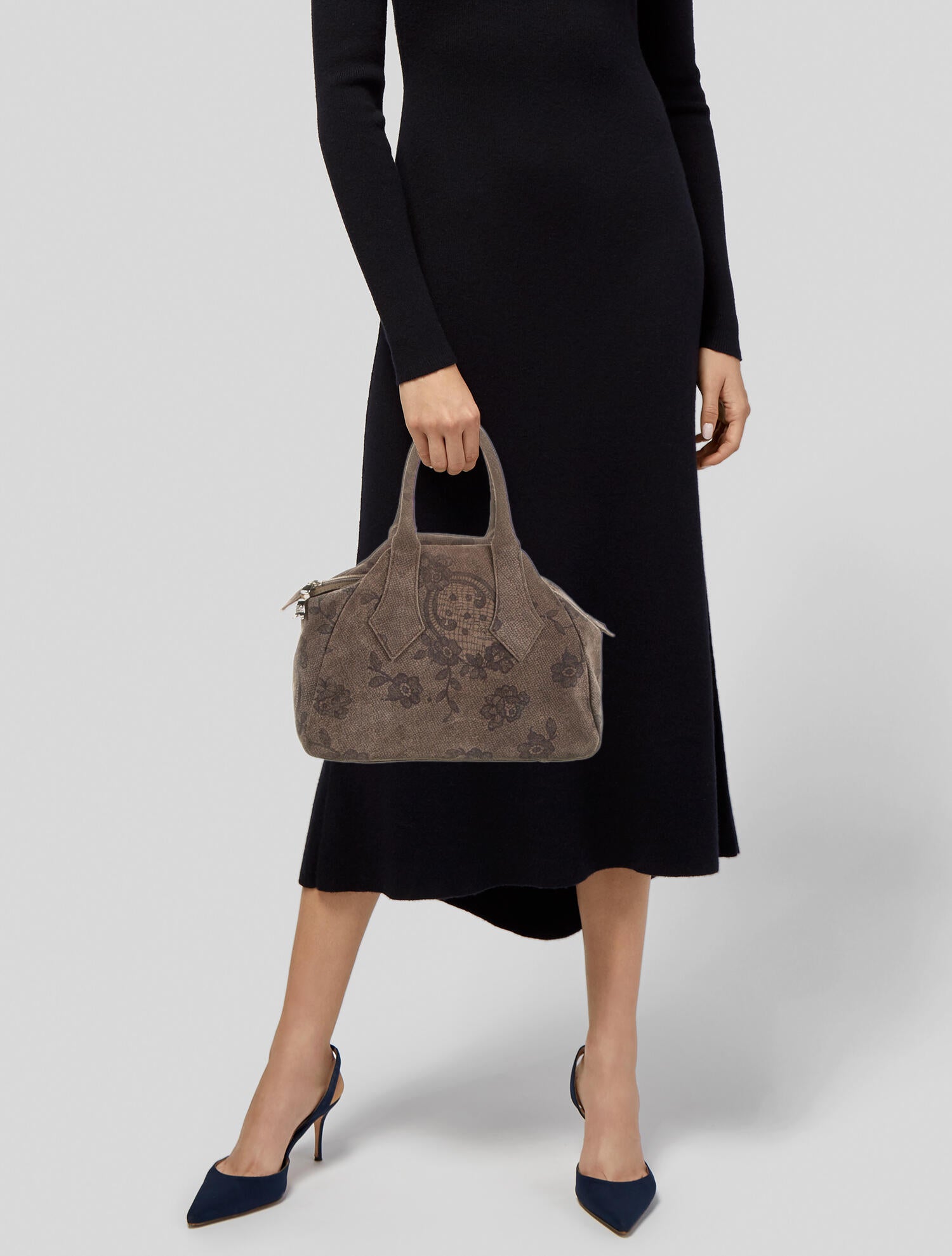 Vivienne Westwood Suede Handle Bag - Brown Bucket Bags, Handbags
