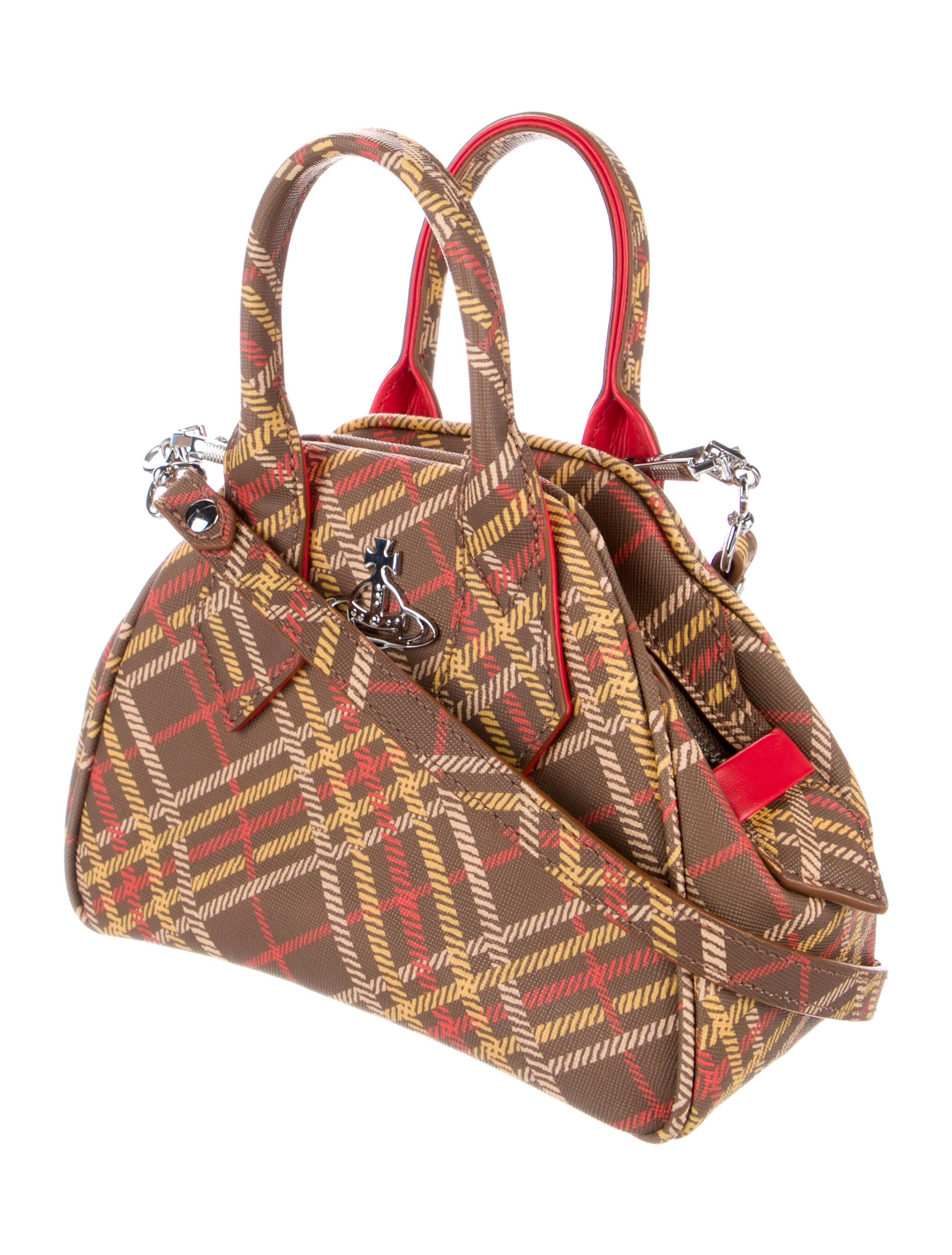 Vivienne Westwood Coated Canvas Crossbody Bag Brown Crossbody Bags