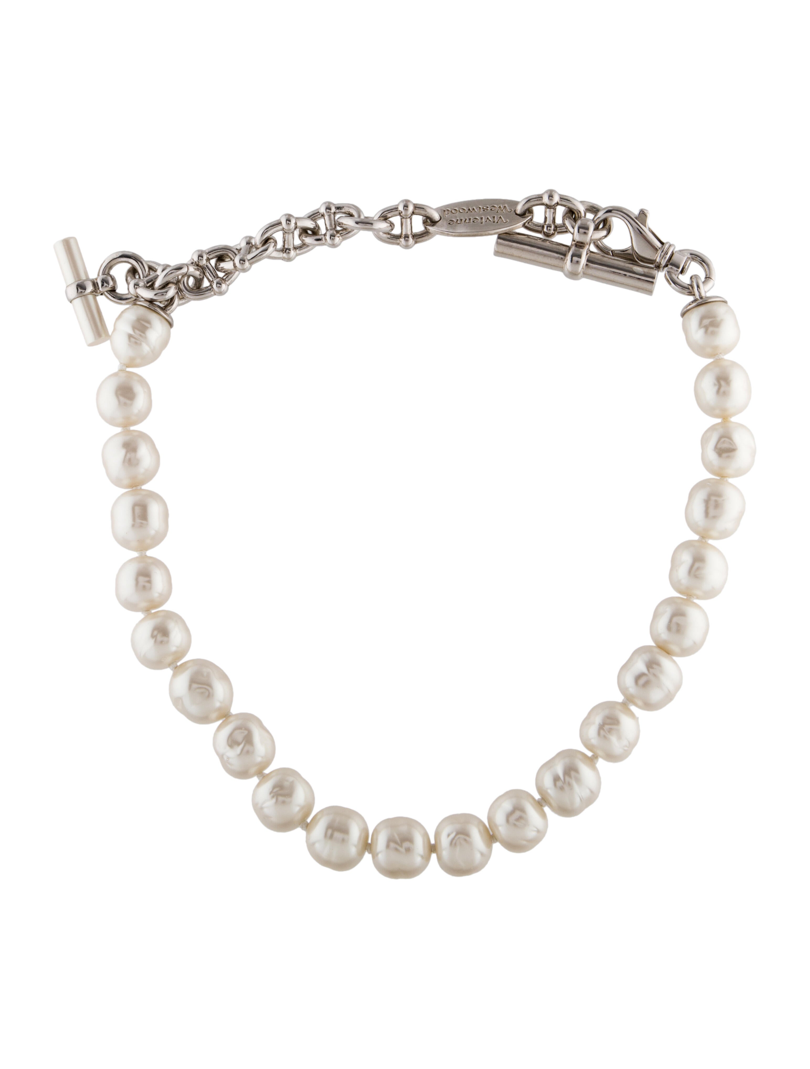 Vivienne Westwood Faux Pearl Alva Beaded Necklace - Brass