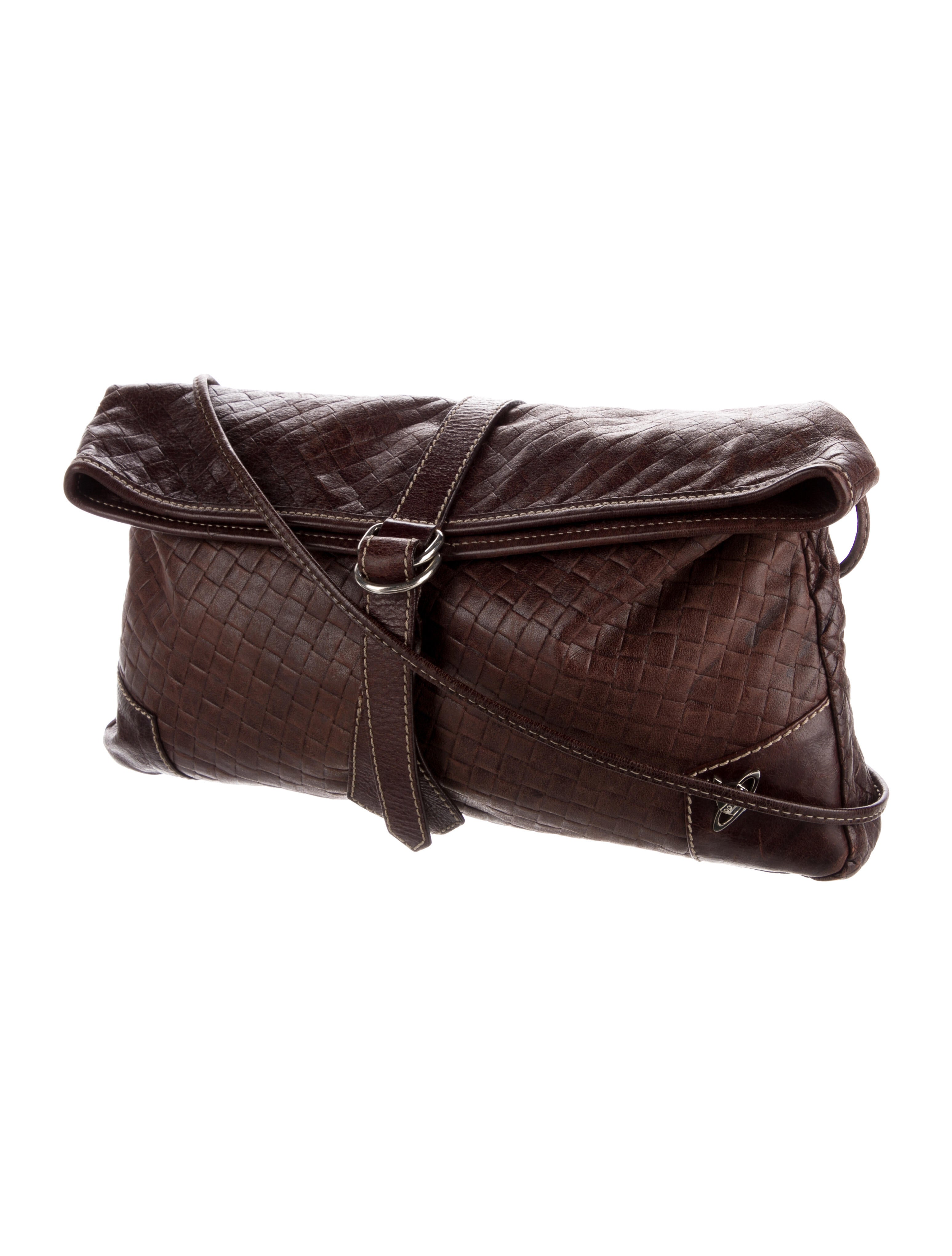 Vivienne Westwood Woven Leather Crossbody Bag Brown Crossbody Bags