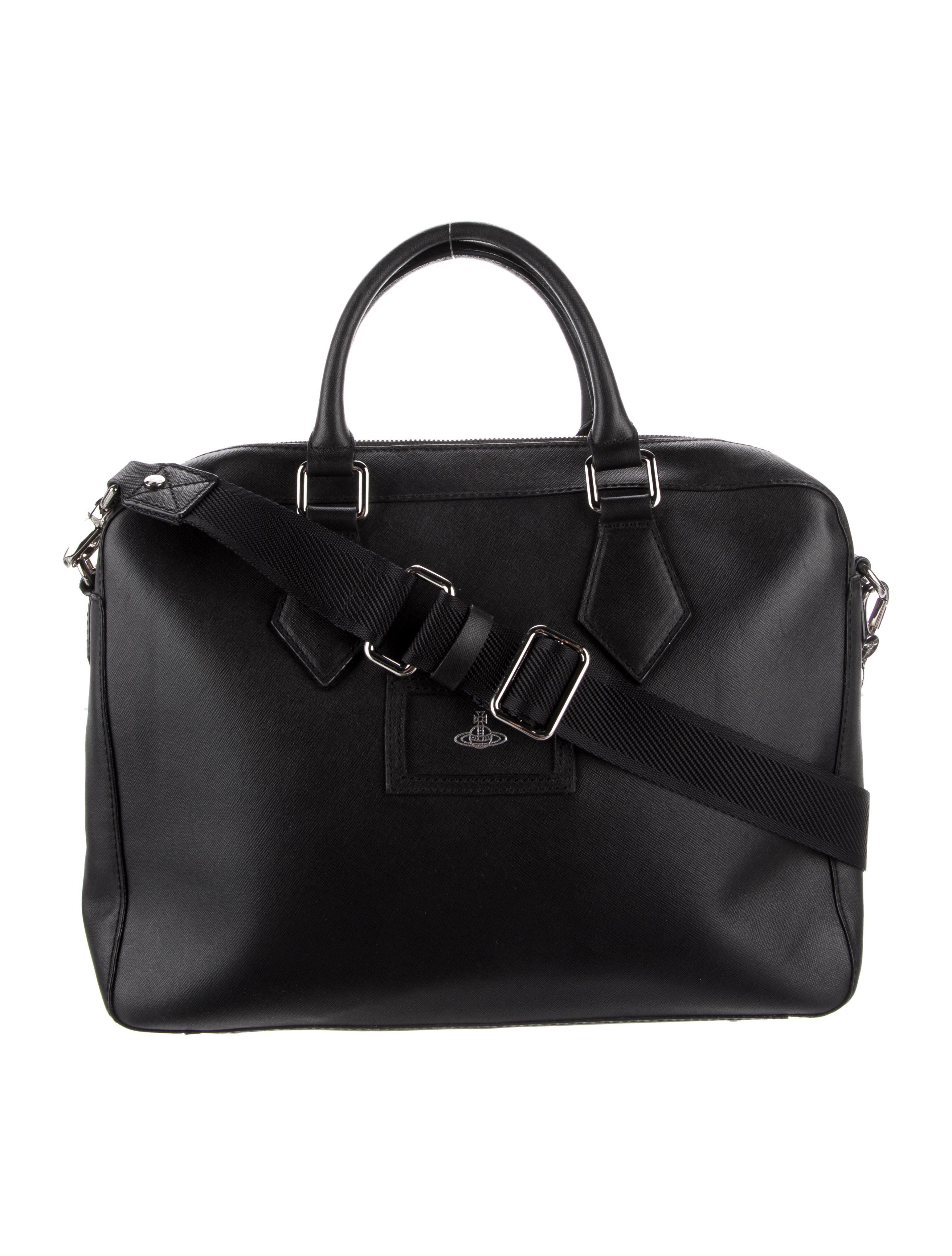 Vivienne Westwood Leather Messenger Bag Black Shoulder Bags, Handbags