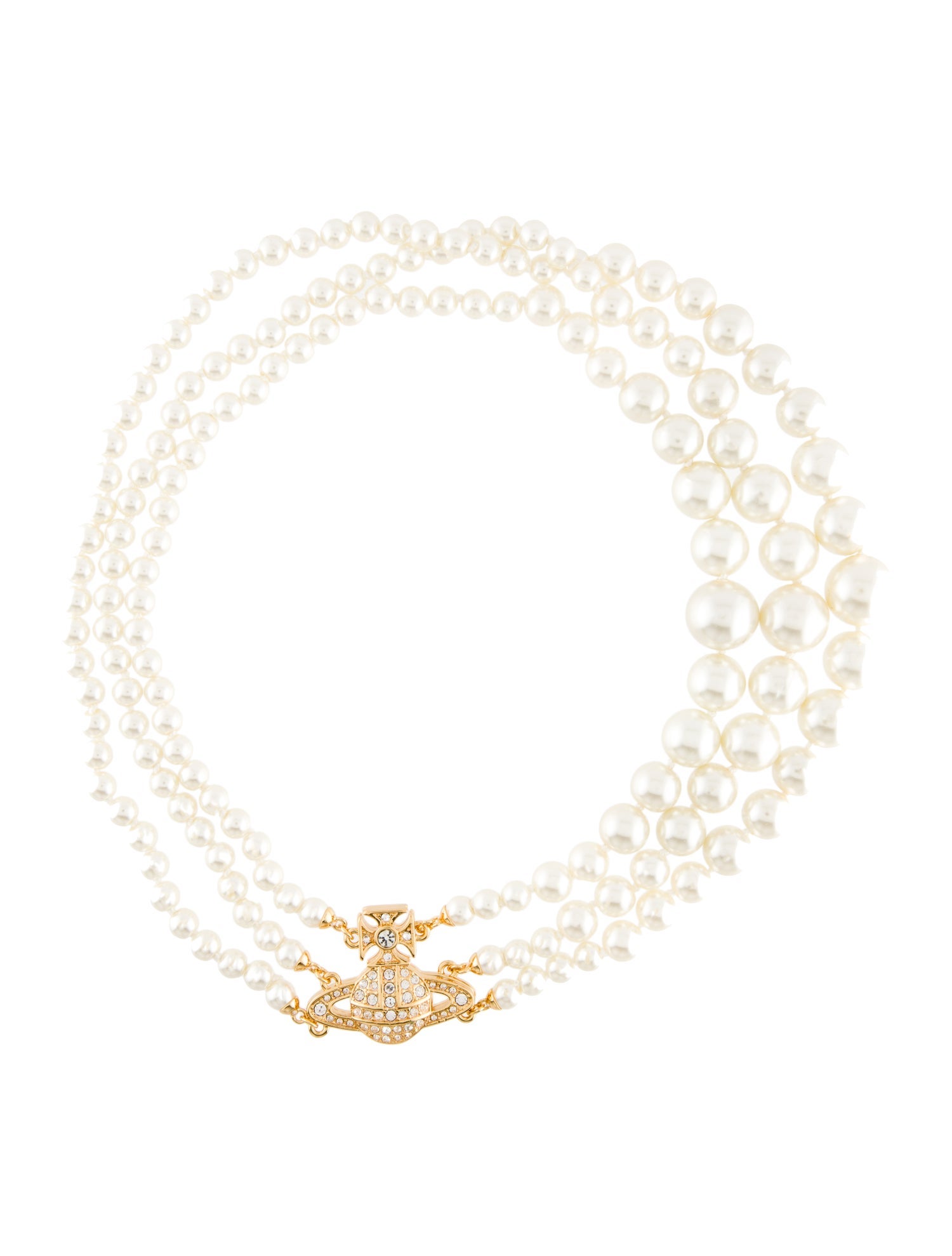 Vivienne Westwood Faux Pearl Graziella Beaded Multistrand Necklace