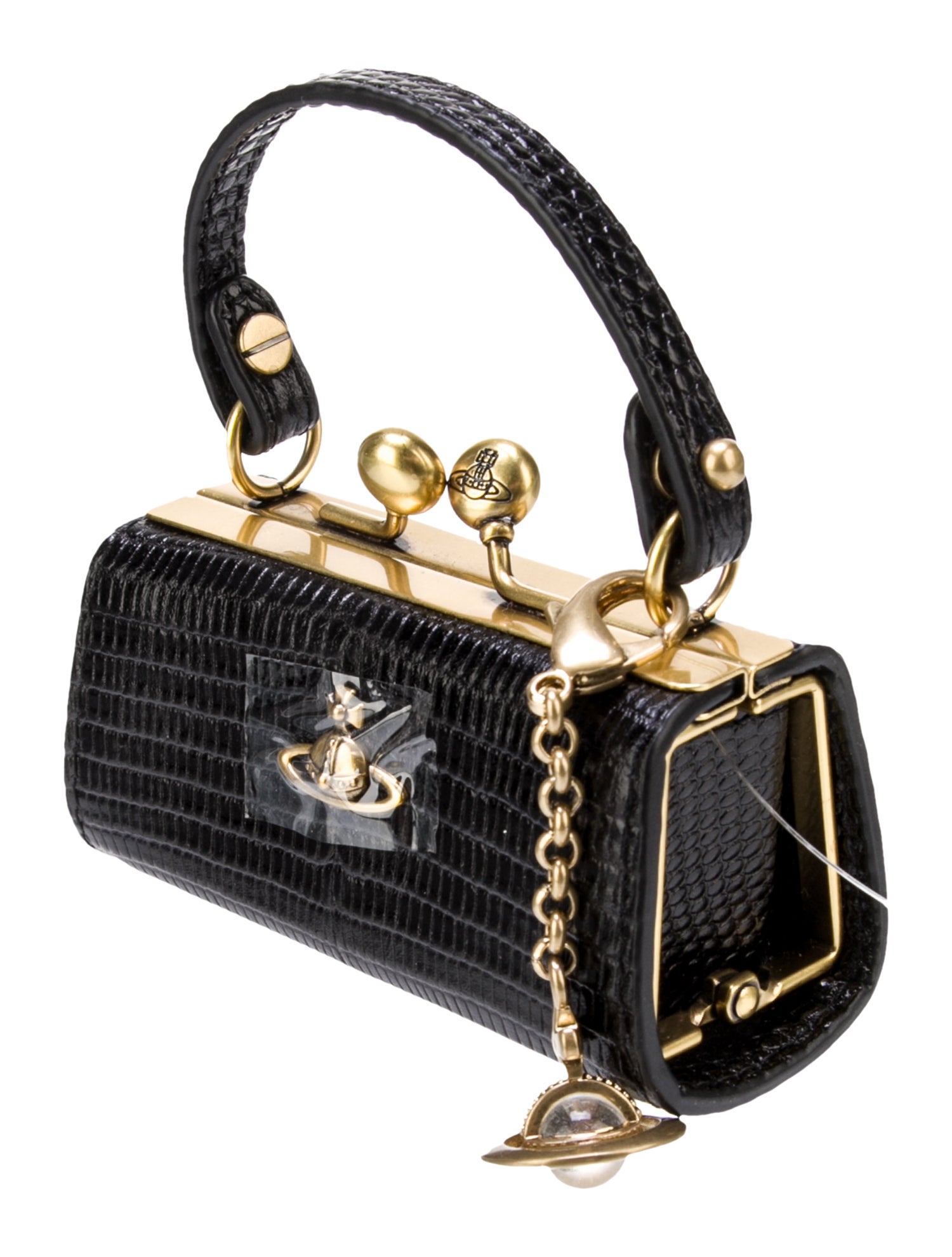 Vivienne Westwood Black Doll Orb-Plaque Mini Bag - Black Mini Bags