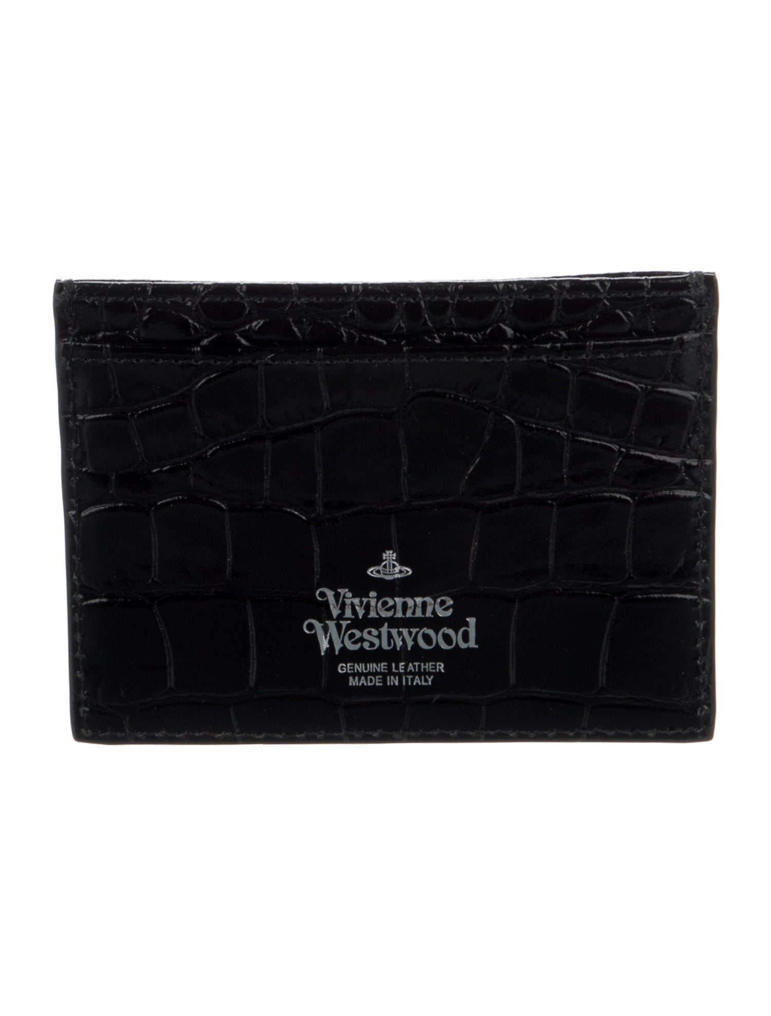 Vivienne Westwood キャロット Vivienne Westwood Patent Leather Printed Card Holder - Black
