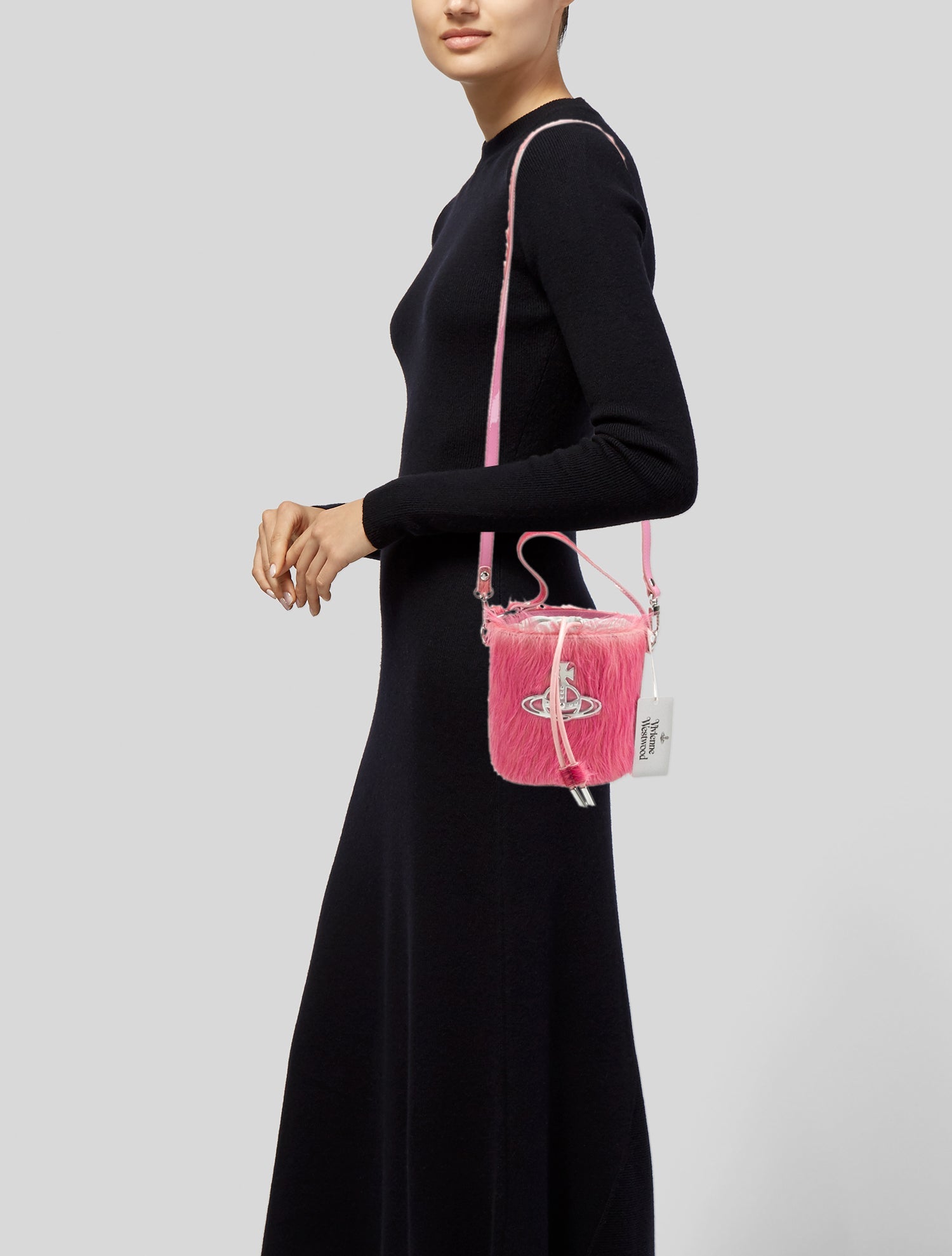 Vivienne Westwood Fur Bucket Bag - Pink Bucket Bags, Handbags