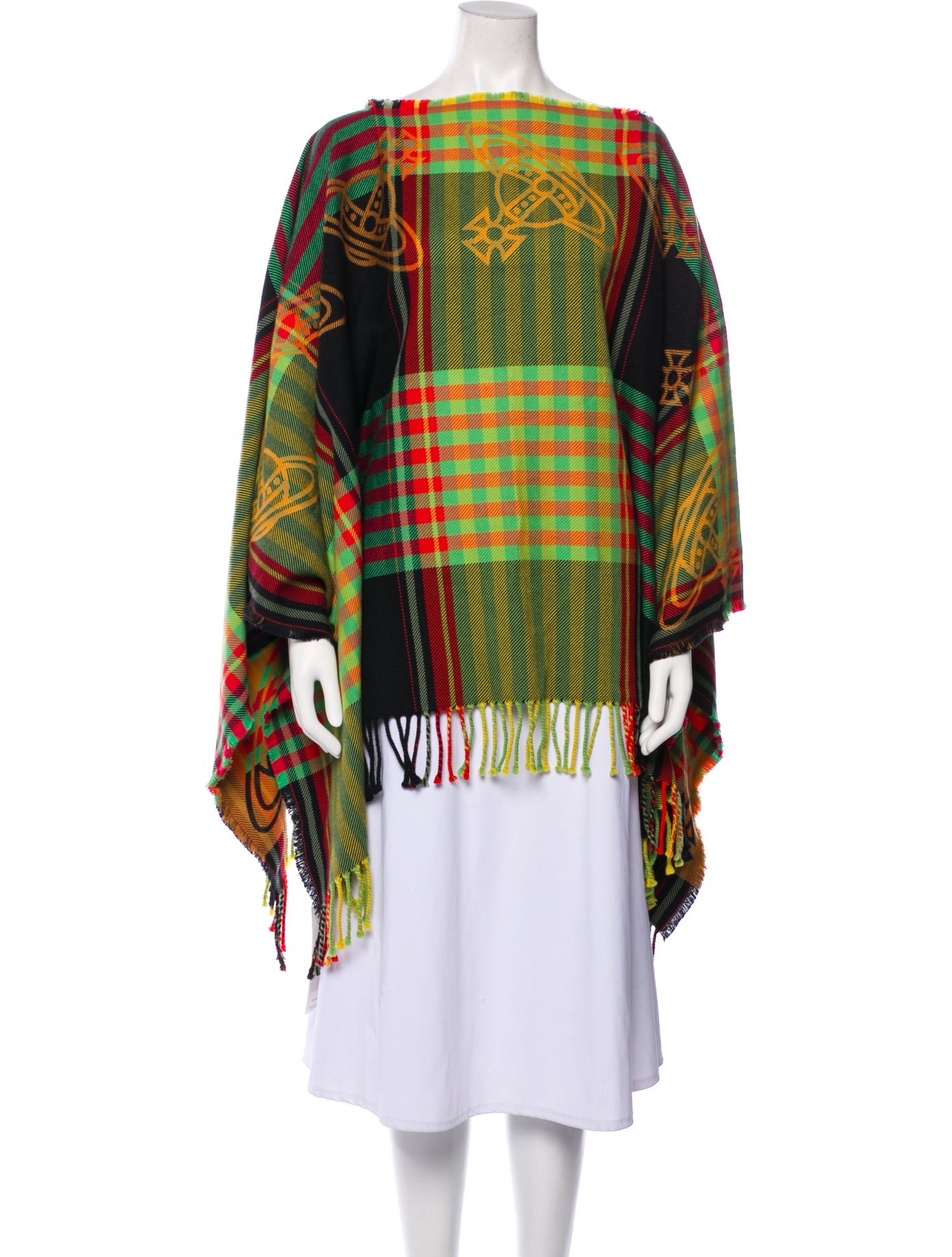 Vivienne Westwood Plaid Print Bateau Neckline Sweater