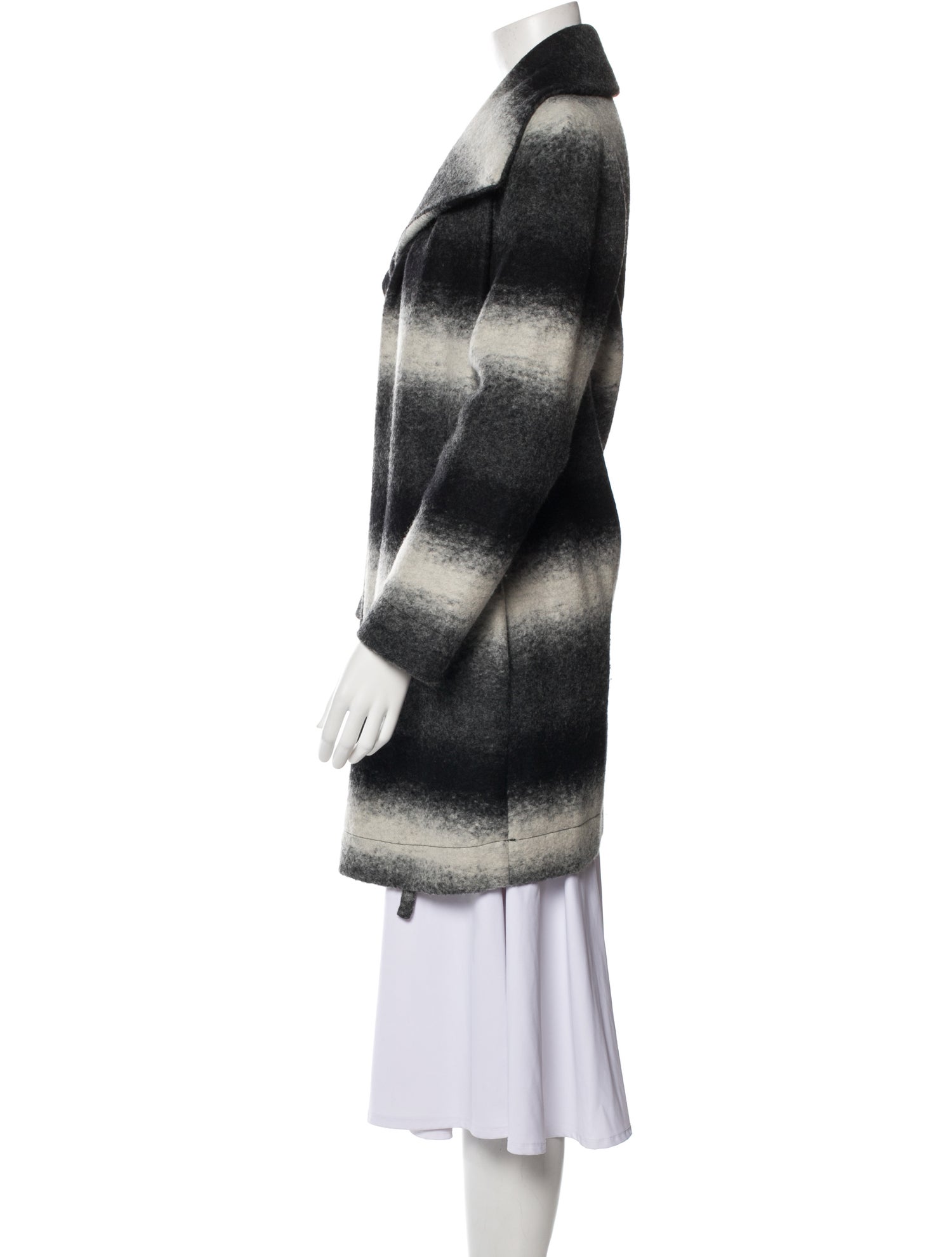 Vivienne Westwood Wool Striped Faux Fur Coat