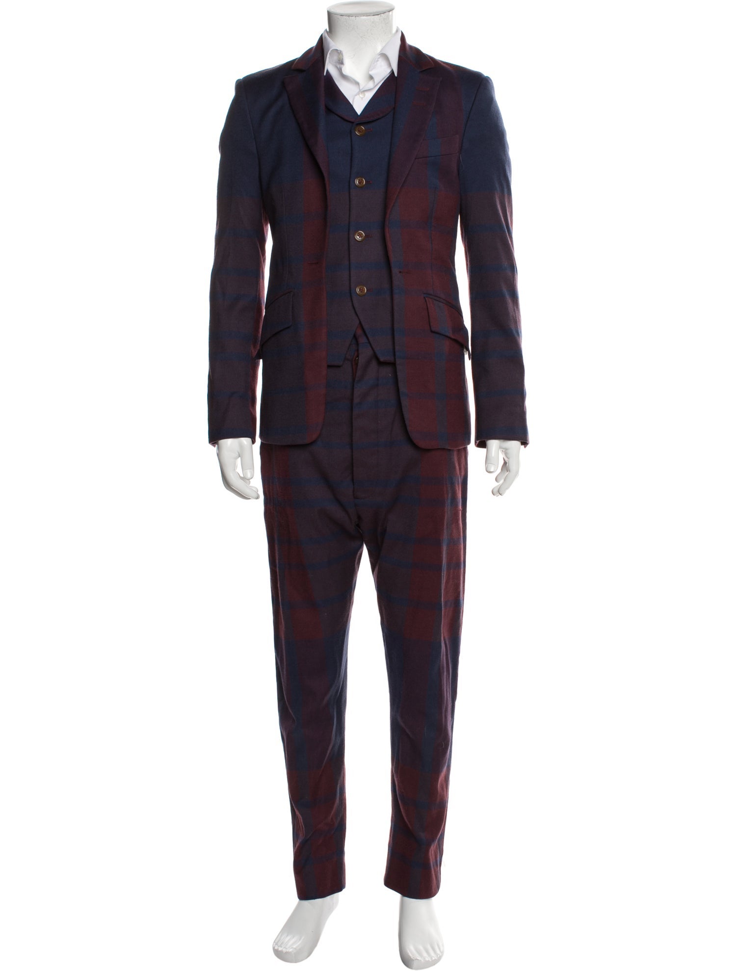 Vivienne Westwood Virgin Wool Plaid Print Two-Piece Blazer