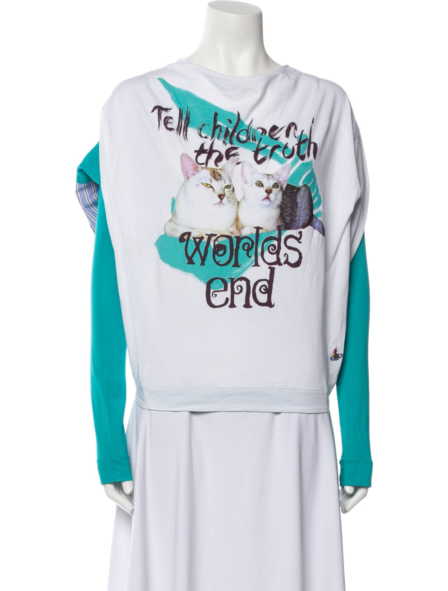 Worlds End Graphic Print Bateau Neckline Sweatshirt