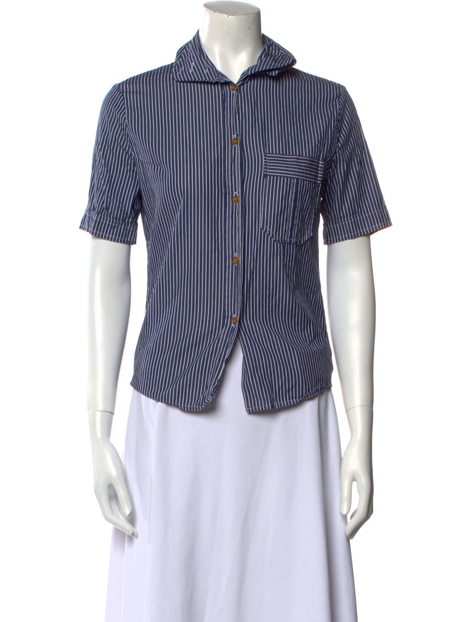 Vivienne Westwood Striped Short Sleeve Button-Up Top