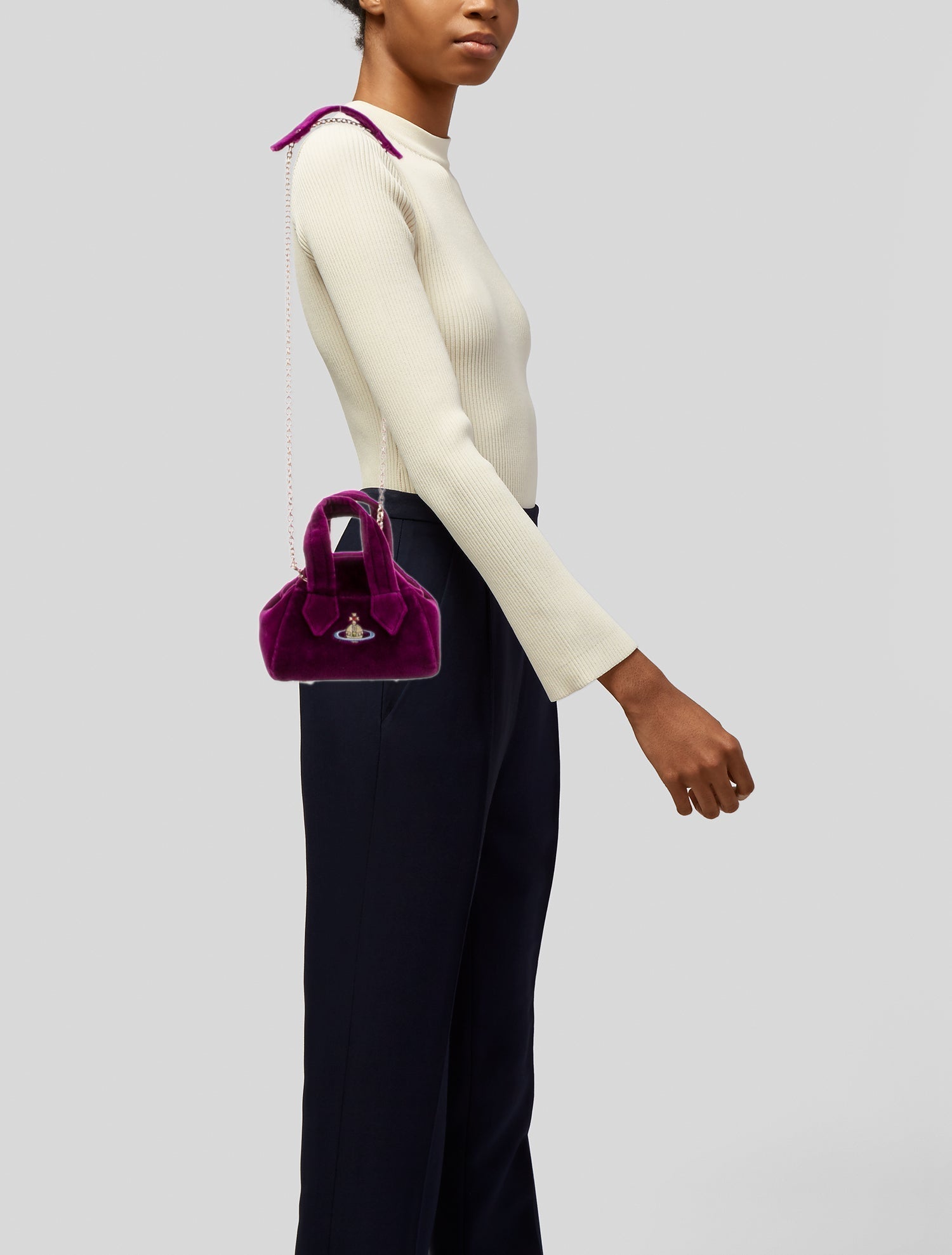 Vivienne Westwood Velvet Top Handle Bag