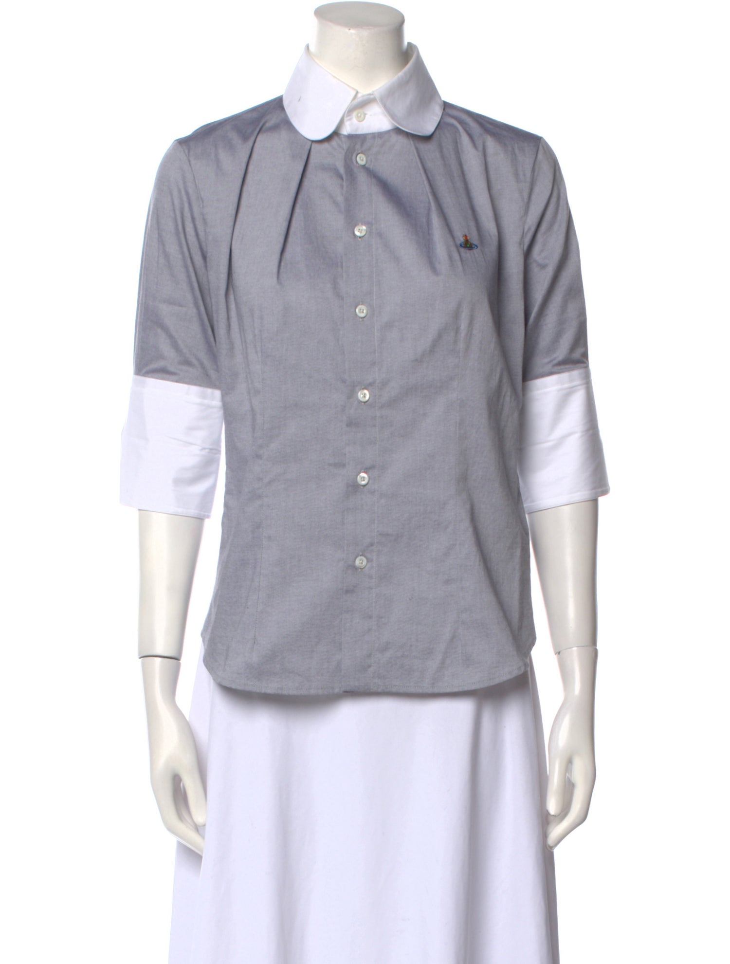 Vivienne Westwood Short Sleeve Toulouse Three-Quarter Sleeve Button-Up Top