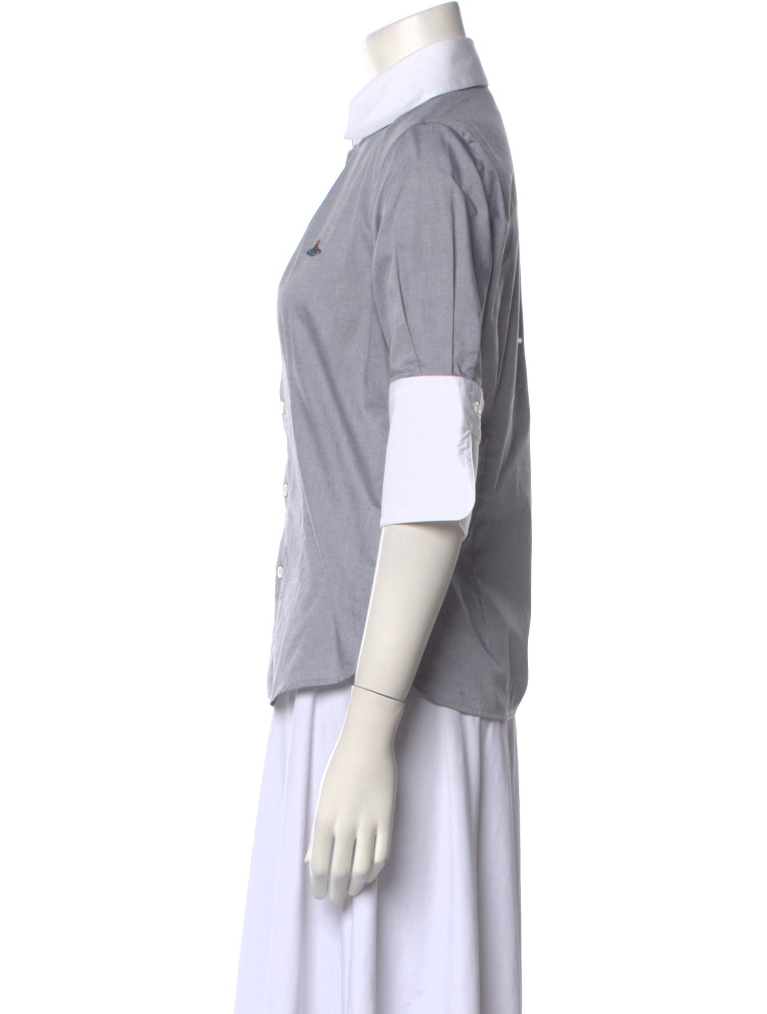 Vivienne Westwood Short Sleeve Toulouse Three-Quarter Sleeve Button-Up Top